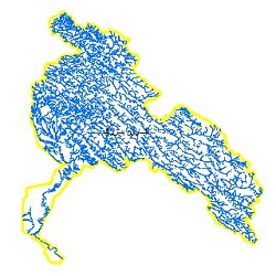 نقشه آبراهه های حوضه آبریز کارون بزرگ