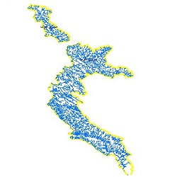 نقشه آبراهه های حوضه آبریز رودخانه های مرزی غرب
