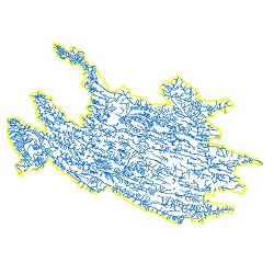 نقشه آبراهه های حوضه آبریز های حوضه آبریز رودخانه مند