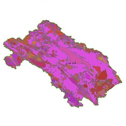 نقشه زمین شناسی حوضه آبریز گاوخونی