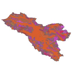 نقشه زمین شناسی حوضه آبریز اردستان ، ریگ زرین و سیاه کوه